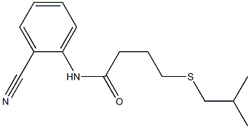 N-(2-cyanophenyl)-4-[(2-methylpropyl)sulfanyl]butanamide Structure