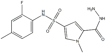 N-(2-fluoro-4-methylphenyl)-5-(hydrazinocarbonyl)-1-methyl-1H-pyrrole-3-sulfonamide 구조식 이미지