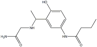 N-(3-{1-[(2-amino-2-oxoethyl)amino]ethyl}-4-hydroxyphenyl)butanamide 구조식 이미지