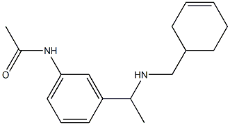 N-(3-{1-[(cyclohex-3-en-1-ylmethyl)amino]ethyl}phenyl)acetamide 구조식 이미지