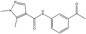 N-(3-acetylphenyl)-1,5-dimethyl-1H-pyrazole-4-carboxamide 구조식 이미지