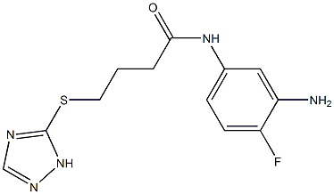 N-(3-amino-4-fluorophenyl)-4-(1H-1,2,4-triazol-5-ylsulfanyl)butanamide 구조식 이미지