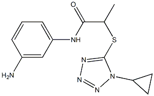 N-(3-aminophenyl)-2-[(1-cyclopropyl-1H-1,2,3,4-tetrazol-5-yl)sulfanyl]propanamide 구조식 이미지