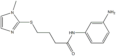 N-(3-aminophenyl)-4-[(1-methyl-1H-imidazol-2-yl)sulfanyl]butanamide 구조식 이미지