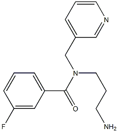 N-(3-aminopropyl)-3-fluoro-N-(pyridin-3-ylmethyl)benzamide 구조식 이미지
