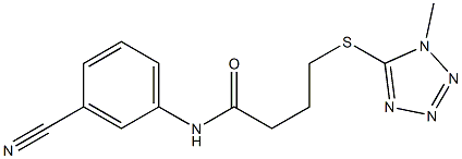 N-(3-cyanophenyl)-4-[(1-methyl-1H-1,2,3,4-tetrazol-5-yl)sulfanyl]butanamide Structure