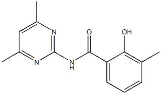 N-(4,6-dimethylpyrimidin-2-yl)-2-hydroxy-3-methylbenzamide 구조식 이미지