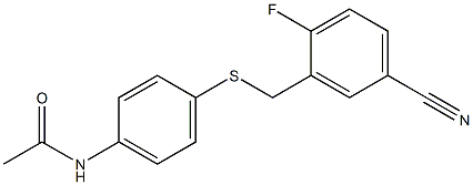 N-(4-{[(5-cyano-2-fluorophenyl)methyl]sulfanyl}phenyl)acetamide 구조식 이미지