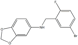 N-[(5-bromo-2-fluorophenyl)methyl]-2H-1,3-benzodioxol-5-amine 구조식 이미지