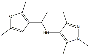 N-[1-(2,5-dimethylfuran-3-yl)ethyl]-1,3,5-trimethyl-1H-pyrazol-4-amine 구조식 이미지