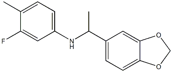 N-[1-(2H-1,3-benzodioxol-5-yl)ethyl]-3-fluoro-4-methylaniline 구조식 이미지