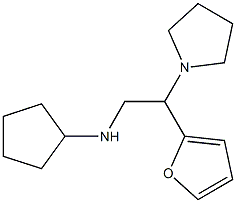 N-[2-(furan-2-yl)-2-(pyrrolidin-1-yl)ethyl]cyclopentanamine 구조식 이미지