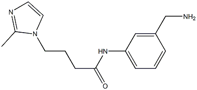 N-[3-(aminomethyl)phenyl]-4-(2-methyl-1H-imidazol-1-yl)butanamide 구조식 이미지