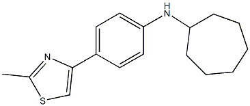N-[4-(2-methyl-1,3-thiazol-4-yl)phenyl]cycloheptanamine 구조식 이미지