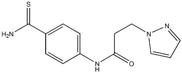 N-[4-(aminocarbonothioyl)phenyl]-3-(1H-pyrazol-1-yl)propanamide 구조식 이미지