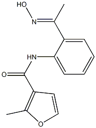 N-{2-[(1E)-N-hydroxyethanimidoyl]phenyl}-2-methyl-3-furamide 구조식 이미지