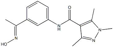 N-{3-[1-(hydroxyimino)ethyl]phenyl}-1,3,5-trimethyl-1H-pyrazole-4-carboxamide 구조식 이미지