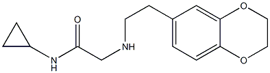 N-cyclopropyl-2-{[2-(2,3-dihydro-1,4-benzodioxin-6-yl)ethyl]amino}acetamide 구조식 이미지