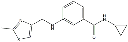 N-cyclopropyl-3-{[(2-methyl-1,3-thiazol-4-yl)methyl]amino}benzamide 구조식 이미지