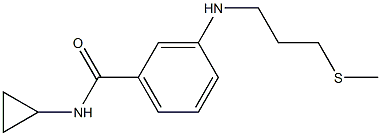 N-cyclopropyl-3-{[3-(methylsulfanyl)propyl]amino}benzamide 구조식 이미지