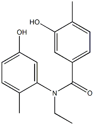 N-ethyl-3-hydroxy-N-(5-hydroxy-2-methylphenyl)-4-methylbenzamide 구조식 이미지