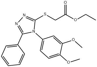 Acetic  acid,  2-[[4-(3,4-dimethoxyphenyl)-5-phenyl-4H-1,2,4-triazol-3-yl]thio]-,  ethyl  ester 구조식 이미지