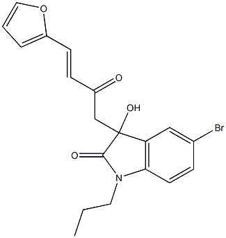 5-bromo-3-[4-(2-furyl)-2-oxo-3-butenyl]-3-hydroxy-1-propyl-1,3-dihydro-2H-indol-2-one 구조식 이미지