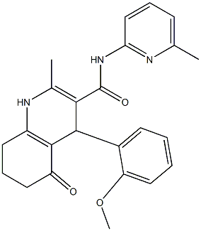 4-(2-methoxyphenyl)-2-methyl-N-(6-methylpyridin-2-yl)-5-oxo-1,4,5,6,7,8-hexahydroquinoline-3-carboxamide Structure