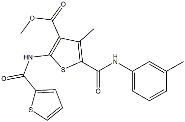 methyl 4-methyl-5-{[(3-methylphenyl)amino]carbonyl}-2-[(thien-2-ylcarbonyl)amino]thiophene-3-carboxylate Structure