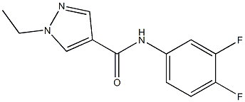 N-(3,4-difluorophenyl)-1-ethyl-1H-pyrazole-4-carboxamide 구조식 이미지