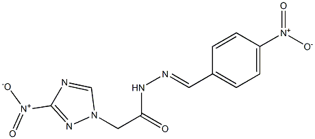 N'-{4-nitrobenzylidene}-2-{3-nitro-1H-1,2,4-triazol-1-yl}acetohydrazide 구조식 이미지