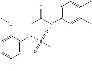 N-(3,4-dimethylphenyl)-2-[2-methoxy-5-methyl(methylsulfonyl)anilino]acetamide Structure