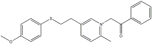 5-{2-[(4-methoxyphenyl)sulfanyl]ethyl}-2-methyl-1-(2-oxo-2-phenylethyl)pyridinium Structure