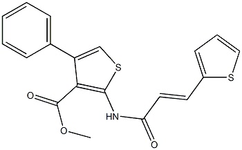 methyl 4-phenyl-2-{[3-(2-thienyl)acryloyl]amino}-3-thiophenecarboxylate Structure