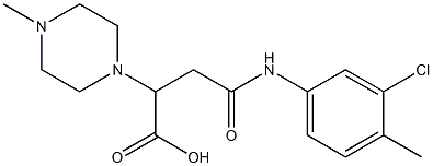 4-(3-chloro-4-methylanilino)-2-(4-methyl-1-piperazinyl)-4-oxobutanoic acid Structure