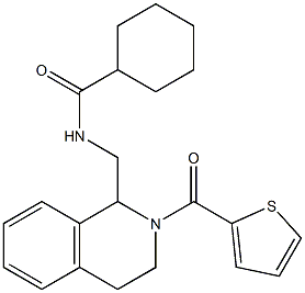 N-{[2-(2-thienylcarbonyl)-1,2,3,4-tetrahydro-1-isoquinolinyl]methyl}cyclohexanecarboxamide 구조식 이미지