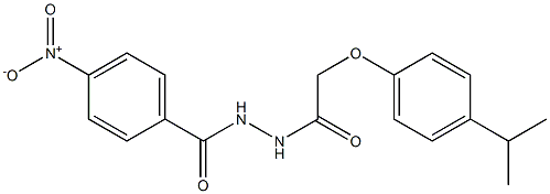 N'-{4-nitrobenzoyl}-2-(4-isopropylphenoxy)acetohydrazide 구조식 이미지