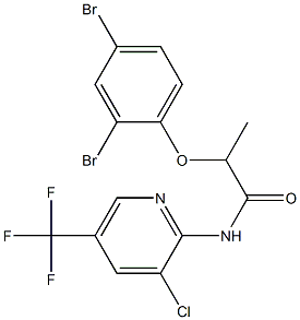 N-[3-chloro-5-(trifluoromethyl)pyridin-2-yl]-2-(2,4-dibromophenoxy)propanamide 구조식 이미지