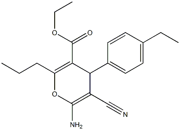 ethyl 6-amino-5-cyano-4-(4-ethylphenyl)-2-propyl-4H-pyran-3-carboxylate Structure