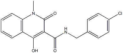 N-(4-chlorobenzyl)-4-hydroxy-1-methyl-2-oxo-1,2-dihydro-3-quinolinecarboxamide 구조식 이미지