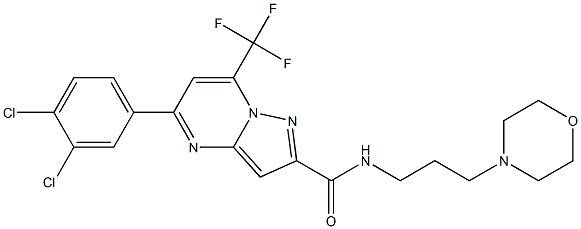 5-(3,4-dichlorophenyl)-N-[3-(4-morpholinyl)propyl]-7-(trifluoromethyl)pyrazolo[1,5-a]pyrimidine-2-carboxamide 구조식 이미지