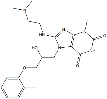 8-{[2-(dimethylamino)ethyl]amino}-7-[2-hydroxy-3-(2-methylphenoxy)propyl]-3-methyl-3,7-dihydro-1H-purine-2,6-dione 구조식 이미지