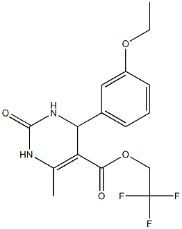 2,2,2-trifluoroethyl 4-(3-ethoxyphenyl)-6-methyl-2-oxo-1,2,3,4-tetrahydro-5-pyrimidinecarboxylate 구조식 이미지