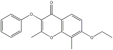 7-(ethyloxy)-2,8-dimethyl-3-(phenyloxy)-4H-chromen-4-one Structure