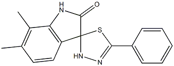 6,7-dimethyl-5'-phenyl-1,2',3,3'-tetrahydrospiro(2H-indole-3,2'-[1,3,4]-thiadiazole)-2-one 구조식 이미지