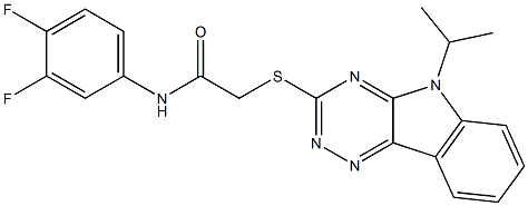 N-(3,4-difluorophenyl)-2-[(5-isopropyl-5H-[1,2,4]triazino[5,6-b]indol-3-yl)thio]acetamide 구조식 이미지