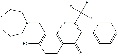 8-(1-azepanylmethyl)-7-hydroxy-3-phenyl-2-(trifluoromethyl)-4H-chromen-4-one Structure