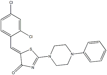 5-(2,4-dichlorobenzylidene)-2-(4-phenyl-1-piperazinyl)-1,3-thiazol-4(5H)-one Structure