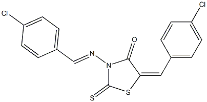 5-(4-chlorobenzylidene)-3-[(4-chlorobenzylidene)amino]-2-thioxo-1,3-thiazolidin-4-one Structure
