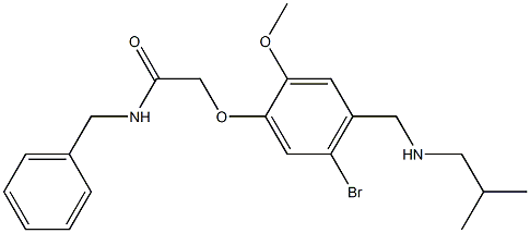 N-benzyl-2-{5-bromo-4-[(isobutylamino)methyl]-2-methoxyphenoxy}acetamide Structure